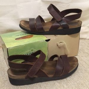 NAOT Brown Leather Sandals 41